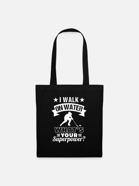 Hockey I Walk On Water What's Your Superpower - Stoffbeutel - Schwarz