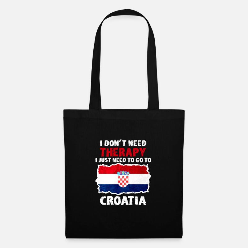 Kroatien - Stoffbeutel - Schwarz