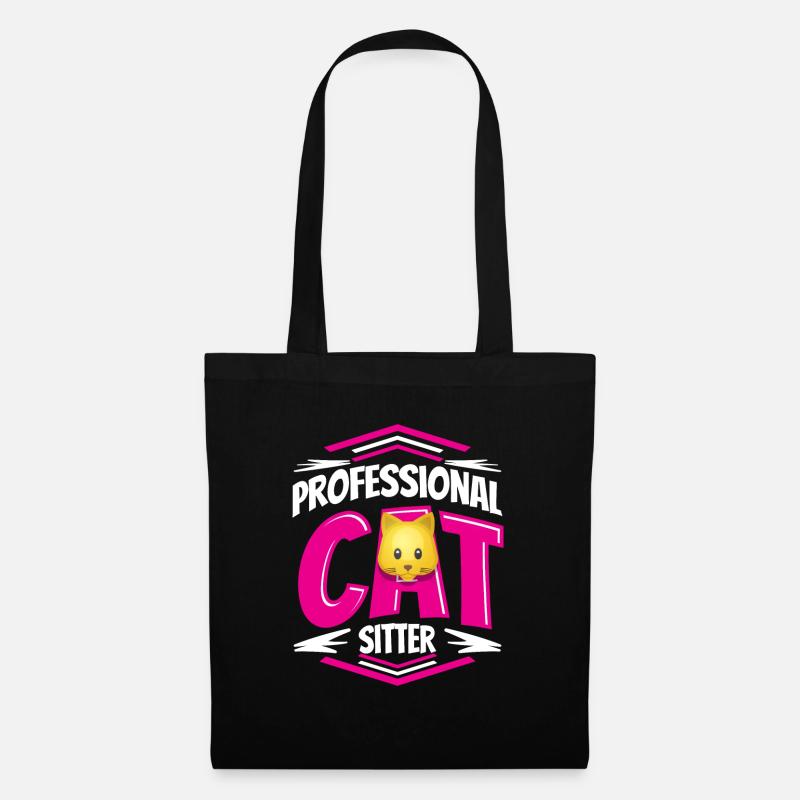 Cadeau de conception de chat pour animaux de compagnie et chaton - Sac en tissu - noir