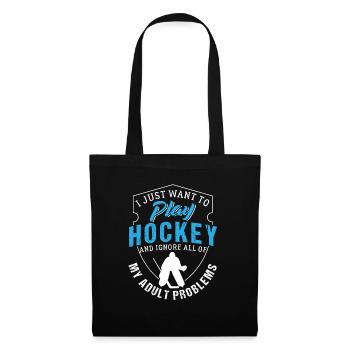 I Just Want To Play Hockey - Tote Bag - black - Front