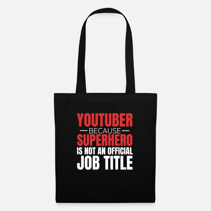 Youtube Vlog Youtuber Superheld - Stoffbeutel - Schwarz