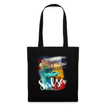 Salsa Cuba Havana T-shirt vintage pour danseurs - Sac en tissu - noir - Devant