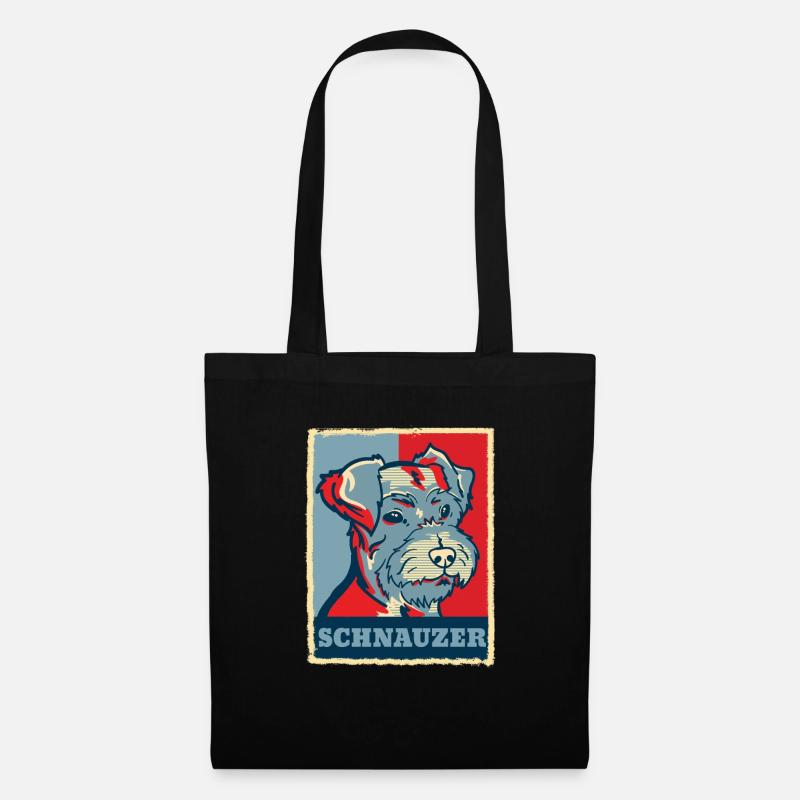 Schnauzer Hund Retro Vintage Geschenk - Stoffbeutel - Schwarz