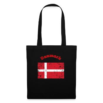 Danish flags with text - Tote Bag - black - Front