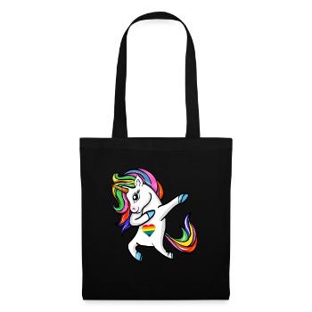 Drôle de Dab Licorne Gay Pride cadeau arc-en-ciel - Sac en tissu - noir - Devant
