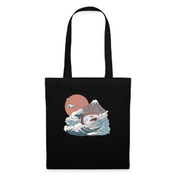 Anime Sushi Hai Haifisch Monster Japan Geschenk - Stoffbeutel - Schwarz - Vorne