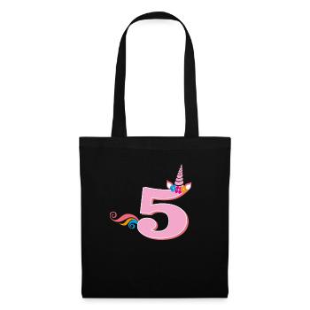 5th Birthday Unicorn - Tote Bag - black - Front