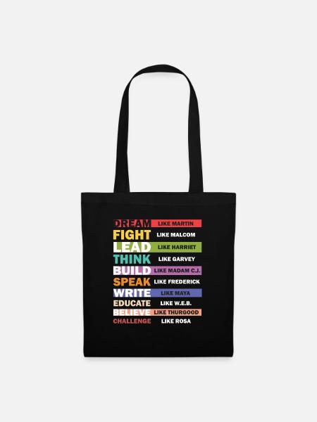 Black Lives Matter - Conception de texte Black Leaders - Sac en tissu - noir