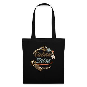 Cuban Salsa - Geschenk T-Shirt für Salsa Tänzer - Stoffbeutel - Schwarz - Vorne