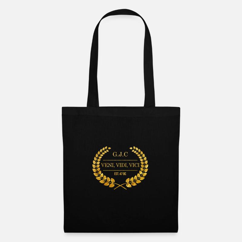 Veni Vidi vici - Gaius Julius Caesar gold design - Stoffbeutel - Schwarz