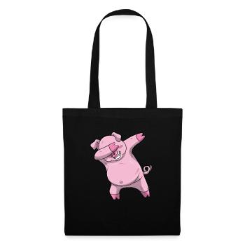 Dabbing Schwein Dab Sau Shirt Kinder Siegespose - Stoffbeutel - Schwarz - Vorne