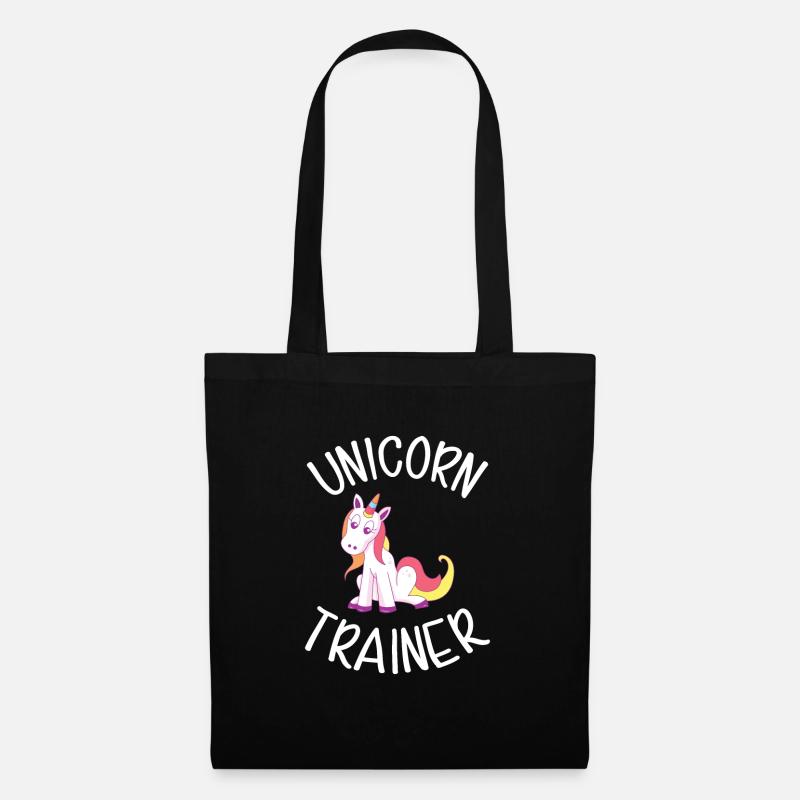 Einhorn Pferd lustiges magisch Trainer Geschenk - Stoffbeutel - Schwarz