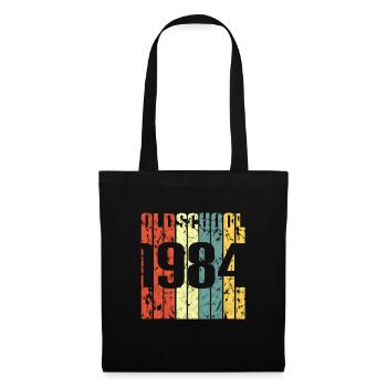 Cadeau d'anniversaire d'année née · 1984 - Sac en tissu - noir - Devant