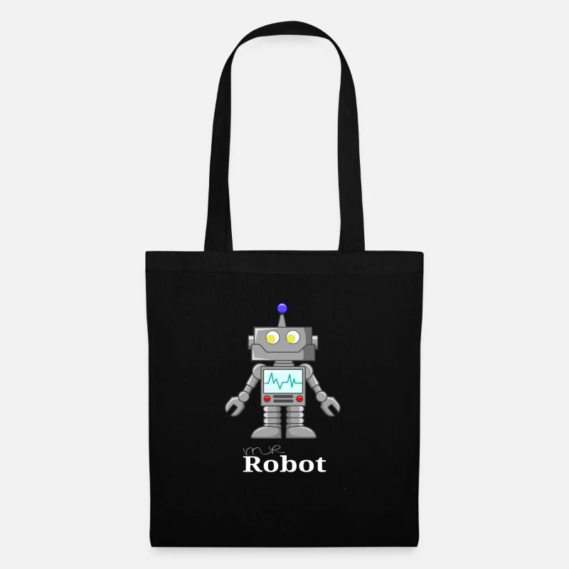 Roboter Geschenk - Stoffbeutel - Schwarz