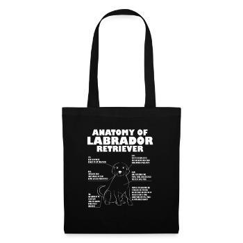 Labrador Retriever Anatomie Hundebesitzer Geschenk - Stoffbeutel - Schwarz - Vorne