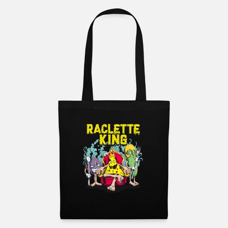 Raclette King Cheese King - Cadeau de concombre oignon - Sac en tissu - noir