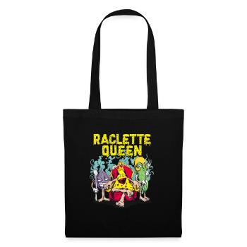 Cadeau Raclette Reine Fromage Reine Oignon Concombre - Sac en tissu - noir - Devant