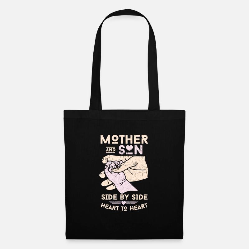 Mutter Sohn Geschenk - Stoffbeutel - Schwarz
