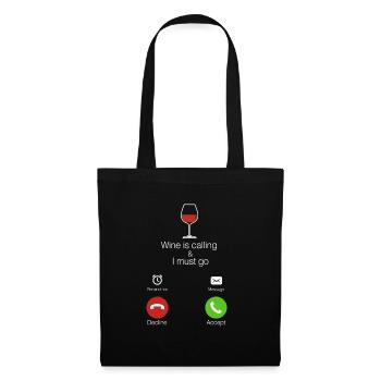 Wein - Stoffbeutel - Schwarz - Vorne
