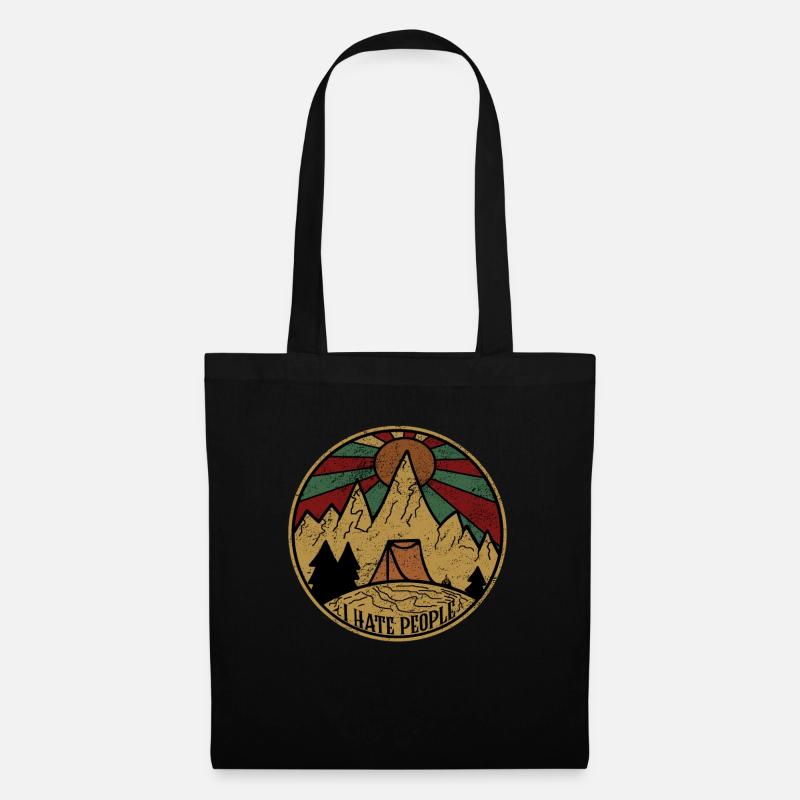 I hate people - I hate people - camping - Tote Bag - black