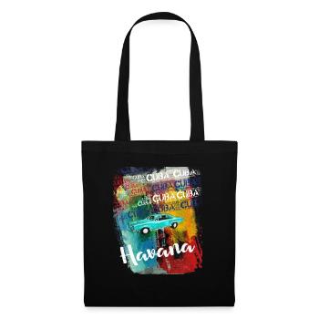 T-shirt de voiture vintage Cuba Havana - Sac en tissu - noir - Devant
