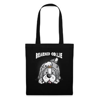 BEARDED COLLIE Border Collie Rough Collies Sheltie - Sac en tissu - noir - Devant