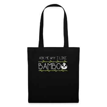 Cadeau de bambou amour panda animal - Sac en tissu - noir - Devant