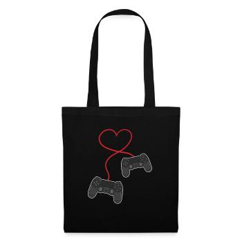 Gamer Gaming Controller Heart Valentines Day Gift - Tote Bag - black - Front