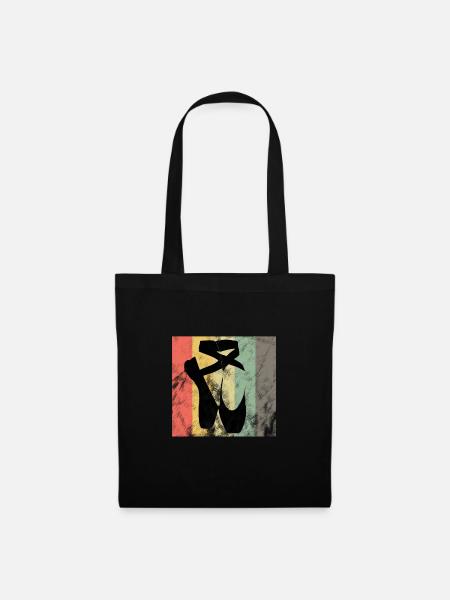 Ballett Balet Retro Vintage - Stoffbeutel - Schwarz