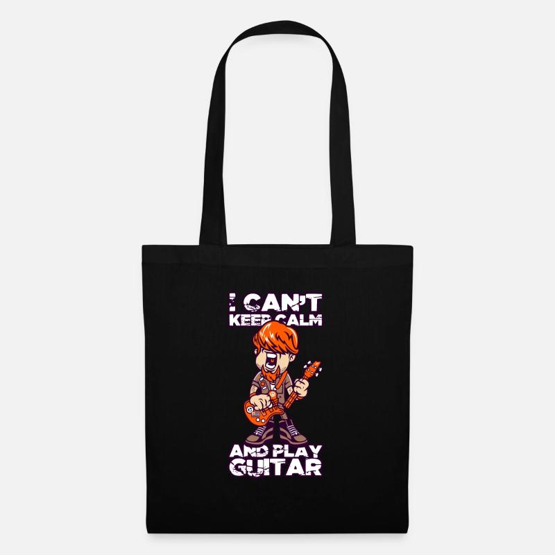 I Can't Keep Calm And Play Guitar Musik Geschenk - Stoffbeutel - Schwarz