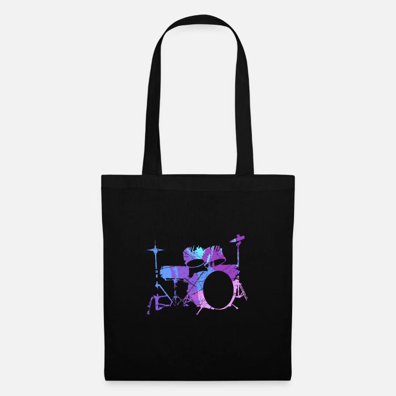 Schlagzeug Geschenk Schlagzeugspieler Percussion - Stoffbeutel - Schwarz