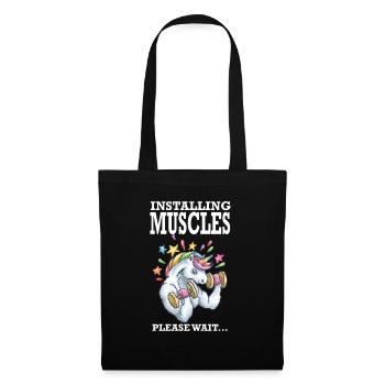 Installing Muscles Rainbow Unicorn Gift - Tote Bag - black - Front