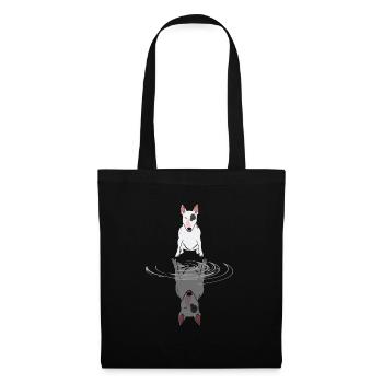 Bull Terrier Water Reflection Dog Funny Gift - Tote Bag - black - Front