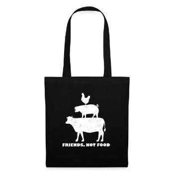 Vegan Vegetarian Animal protection Animal rights Love of animals - Tote Bag - black - Front