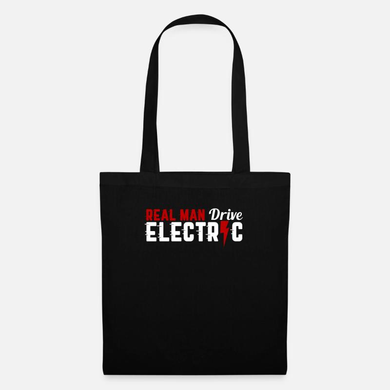 Elektroauto Elektromobilität Strom Geschenk - Stoffbeutel - Schwarz