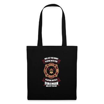 Playing with Fire Sexy Gift Firefighter - Tote Bag - black - Front