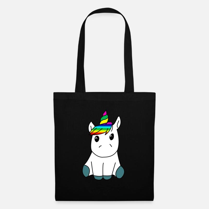 Süßes Einhorn - Stoffbeutel - Schwarz