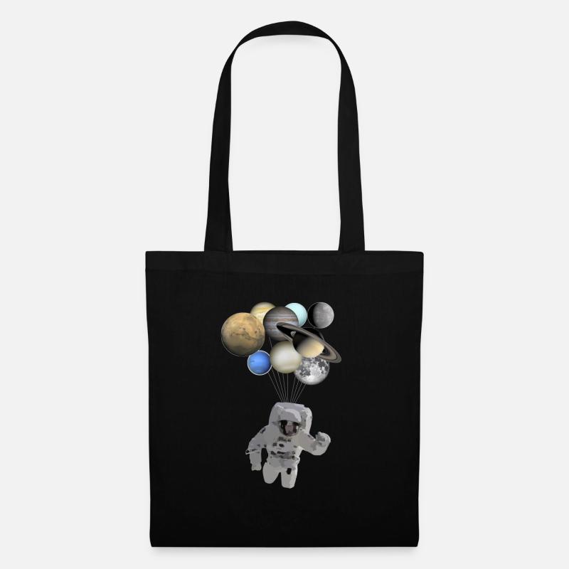 Astronaut in space/universe with planets - Tote Bag - black