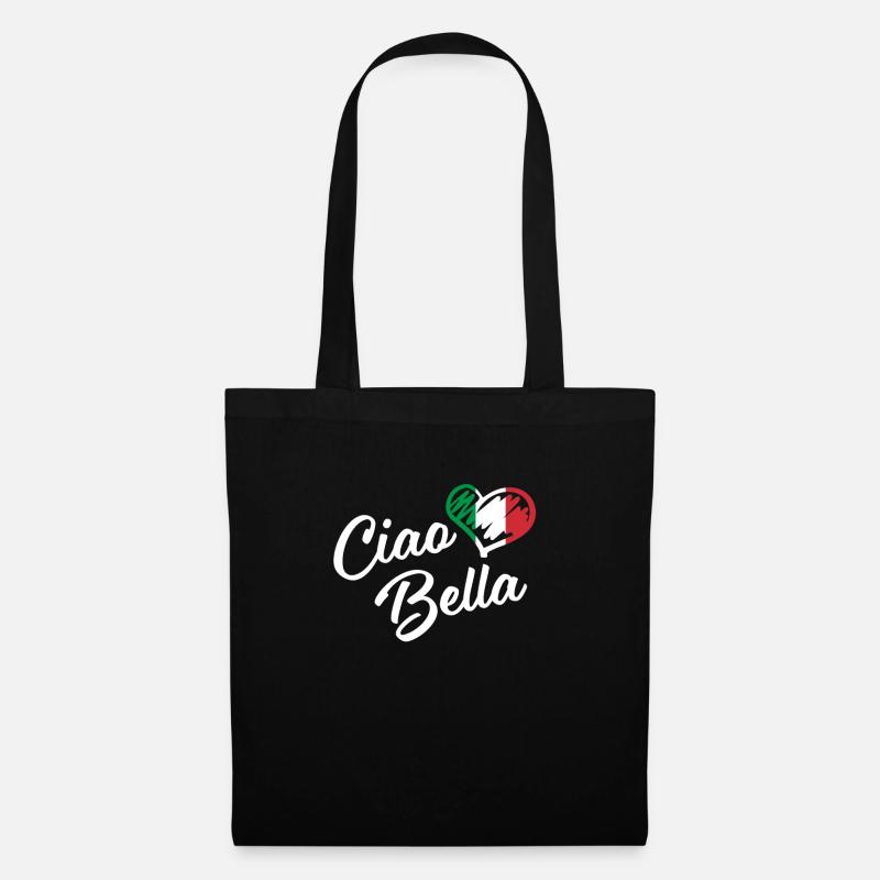 Italienisches Herz Ciao Bella Script Cute Italia - Stoffbeutel - Schwarz