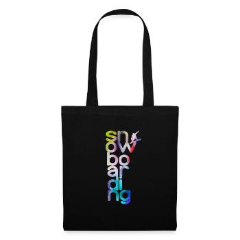 Snowboard, board, ski, vendange, homme, femme - Sac en tissu - noir - Devant