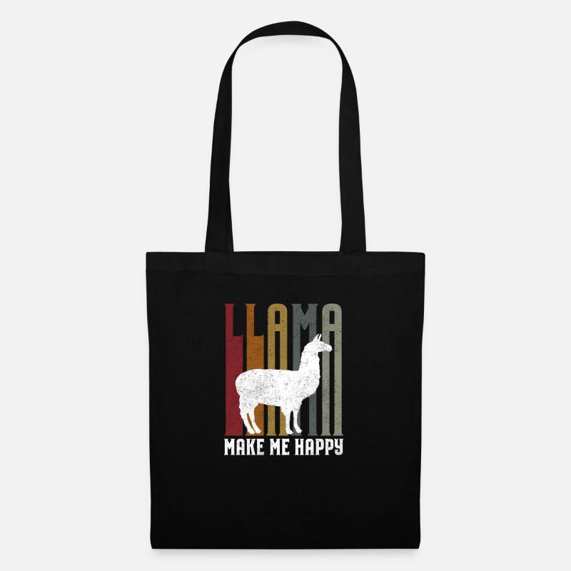 Llama Unicorn Happy Lama dyre trends siger gave - Stoffbeutel - Schwarz