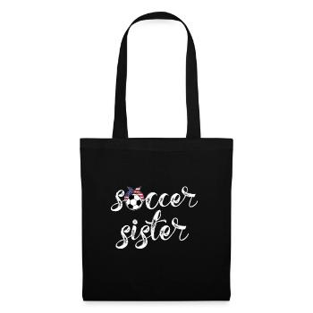 Cooles Soccer Sister Trikot für Sisters of US - Stoffbeutel - Schwarz - Vorne