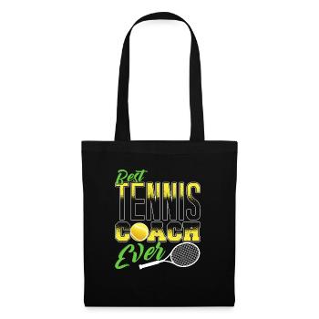 Best Tennis Coach Ever Trainer Gift - Stoffbeutel - Schwarz - Vorne