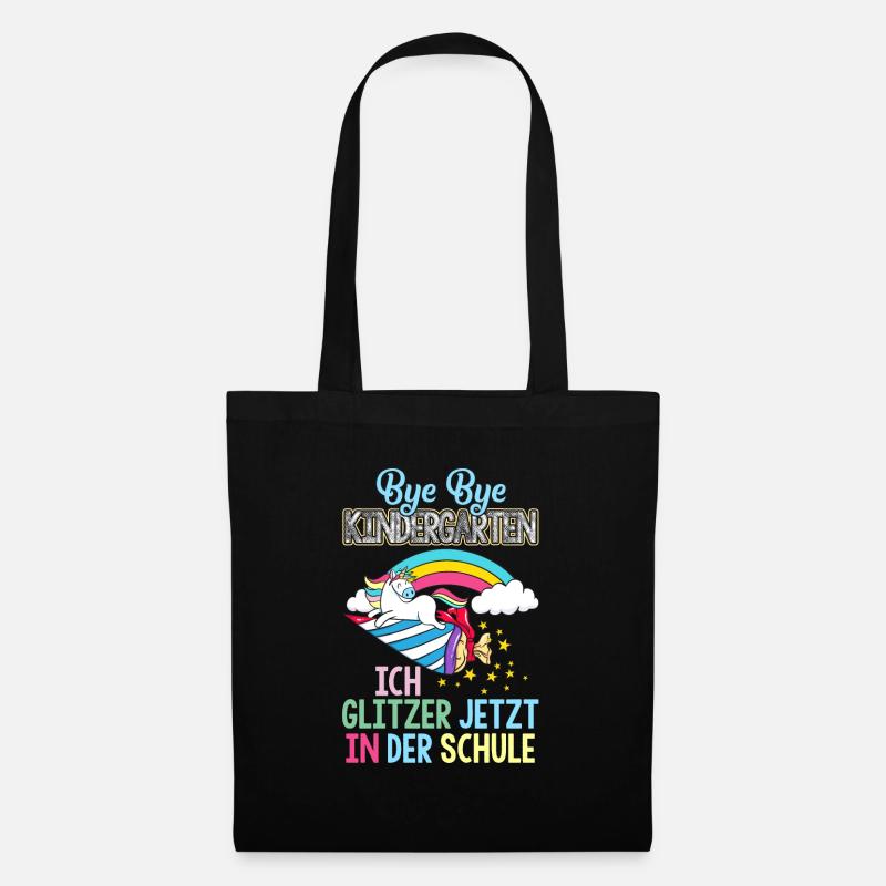 Einhorn 1. Klasse Einschulung Schulanfang Geschenk - Stoffbeutel - Schwarz