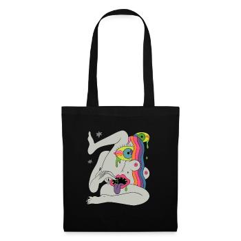 Psychedelic Hippie Trippy Colorful Festival Gift - Tote Bag - black - Front