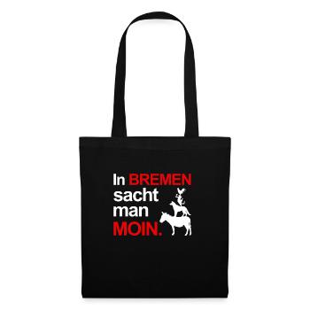 Bremen Spruch Moin Stadtmusikanten - Stoffbeutel - Schwarz - Vorne