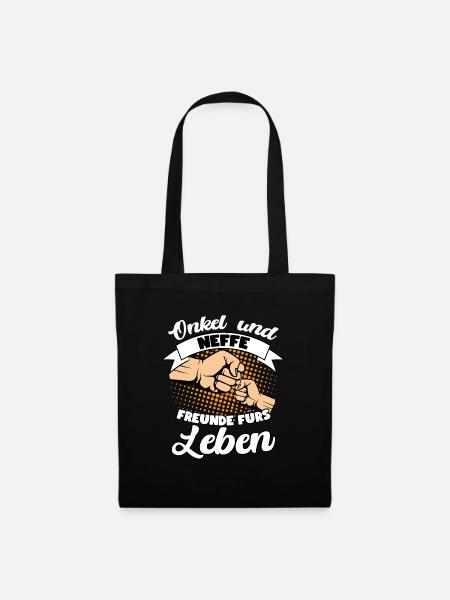 Onkel und Neffe Freunde fürs Leben - Stoffbeutel - Schwarz