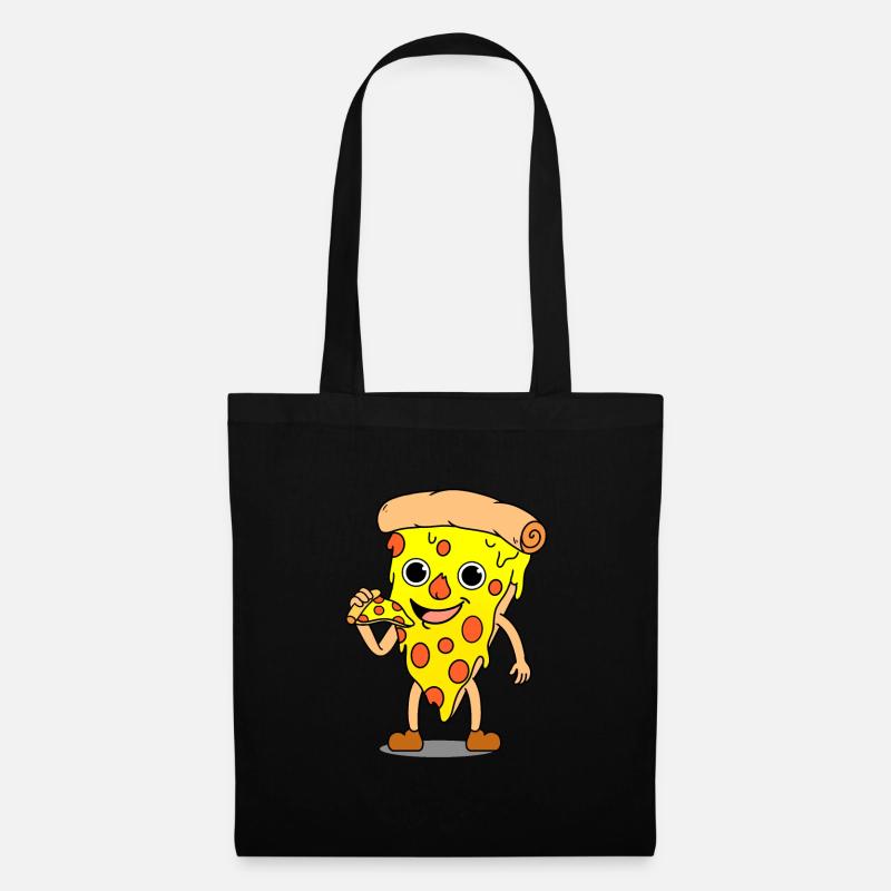 Pizza essen eine Pizza - Stoffbeutel - Schwarz