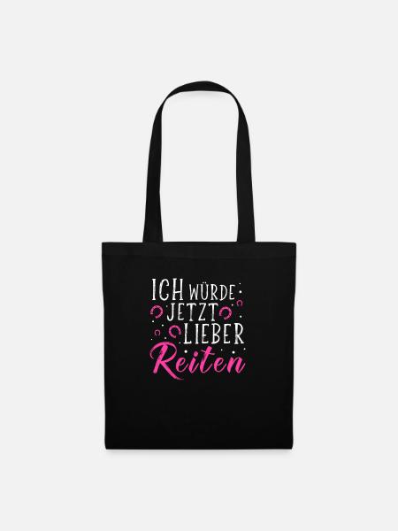 Ich Würde Jetzt Lieber Reiten - Reiter - Hufeisen - Stoffbeutel - Schwarz