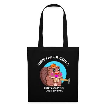 Carpenter Girls Don't Sweat We Just Sparkle Woodwo - Stoffbeutel - Schwarz - Vorne